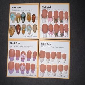 4 Sets Luxury Handmade Press-On Nails (Size S)
